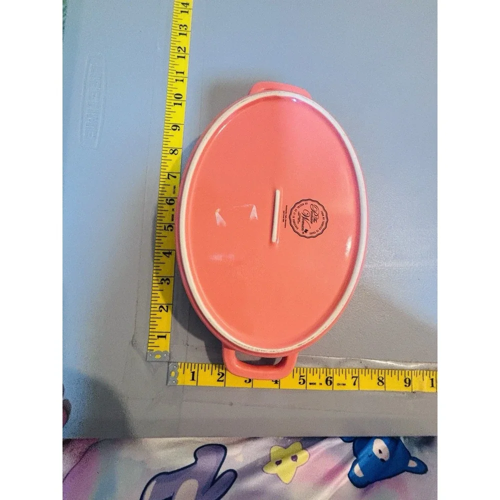 Pioneer Woman Peach Floral Stoneware Baking Dish Handle Flowers Pretty Blue Pink